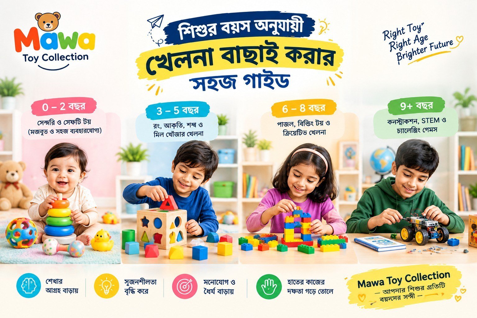 শিশুর বয়স অনুযায়ী খেলনা বাছাই করার সহজ গাইড