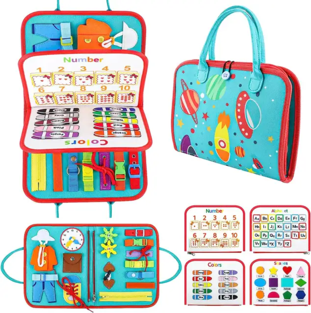 Montessori 6-in-1 Felt Busy Book for Toddlers
