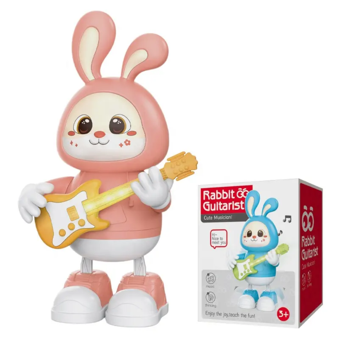 Dancing Rabbit Guitarist Battery Operated Musical Light-Up Toy for Kids 
