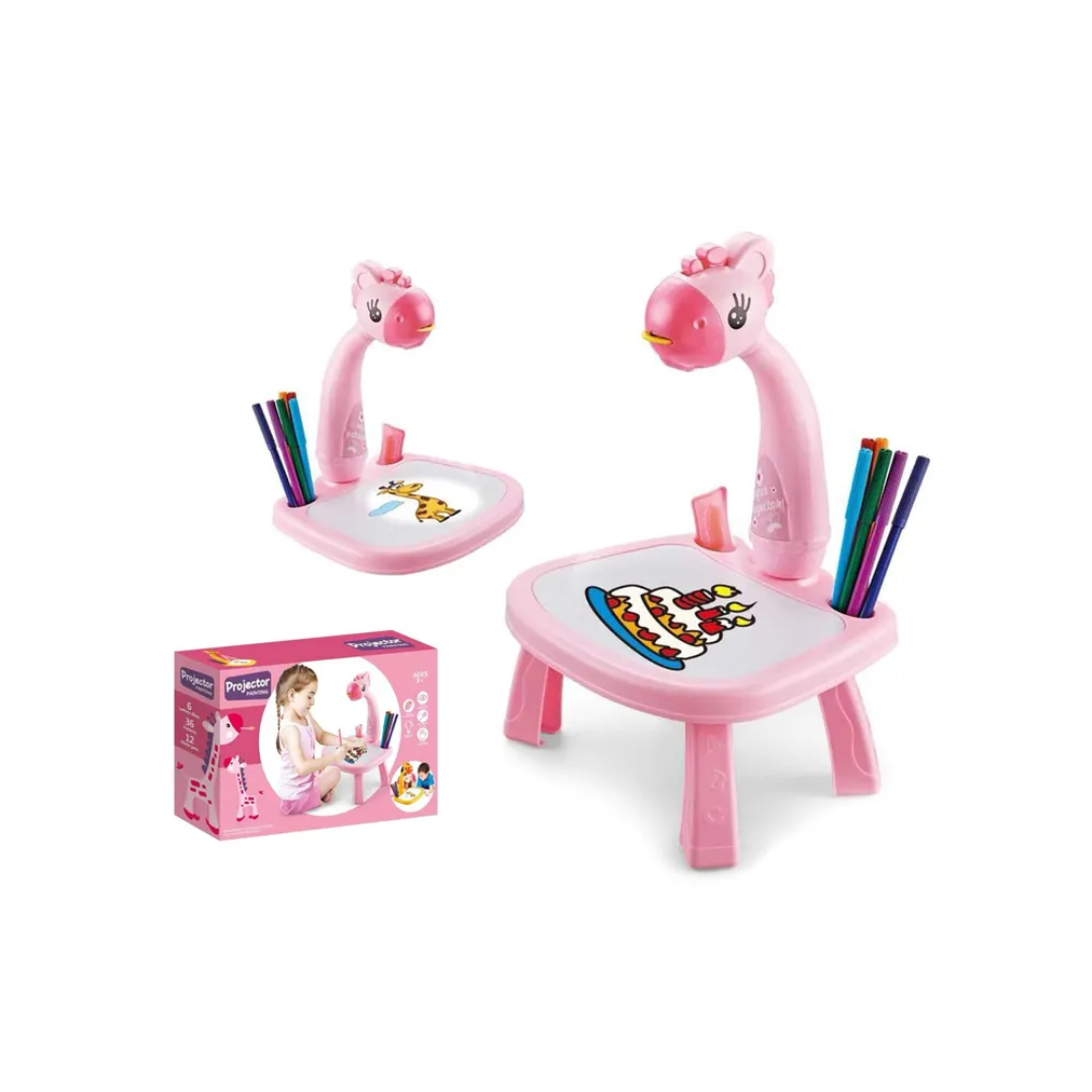 Kids Trace and Draw Projector Painting Table Toy with Light & Music Set 