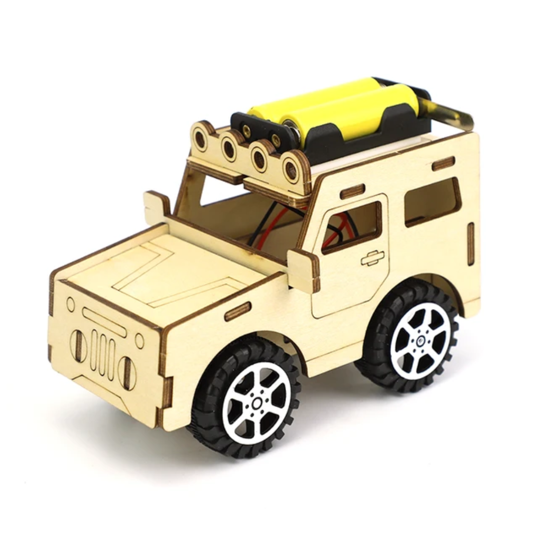 DIY Wooden STEM Science Kit - Electric Off-Road Jeep & Aircraft Assembly Set 