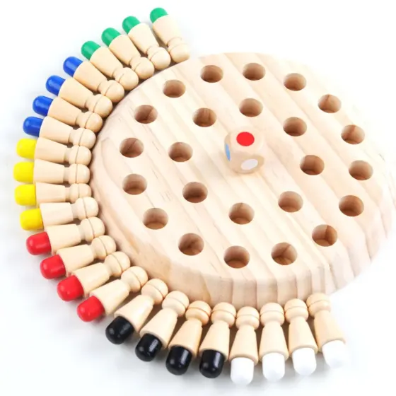 Wooden Memory Chess Game for Kids (Color Cognitive Board Game)